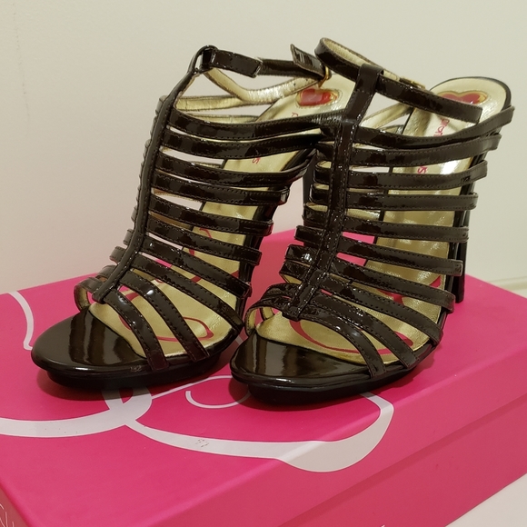 caged strappy heels